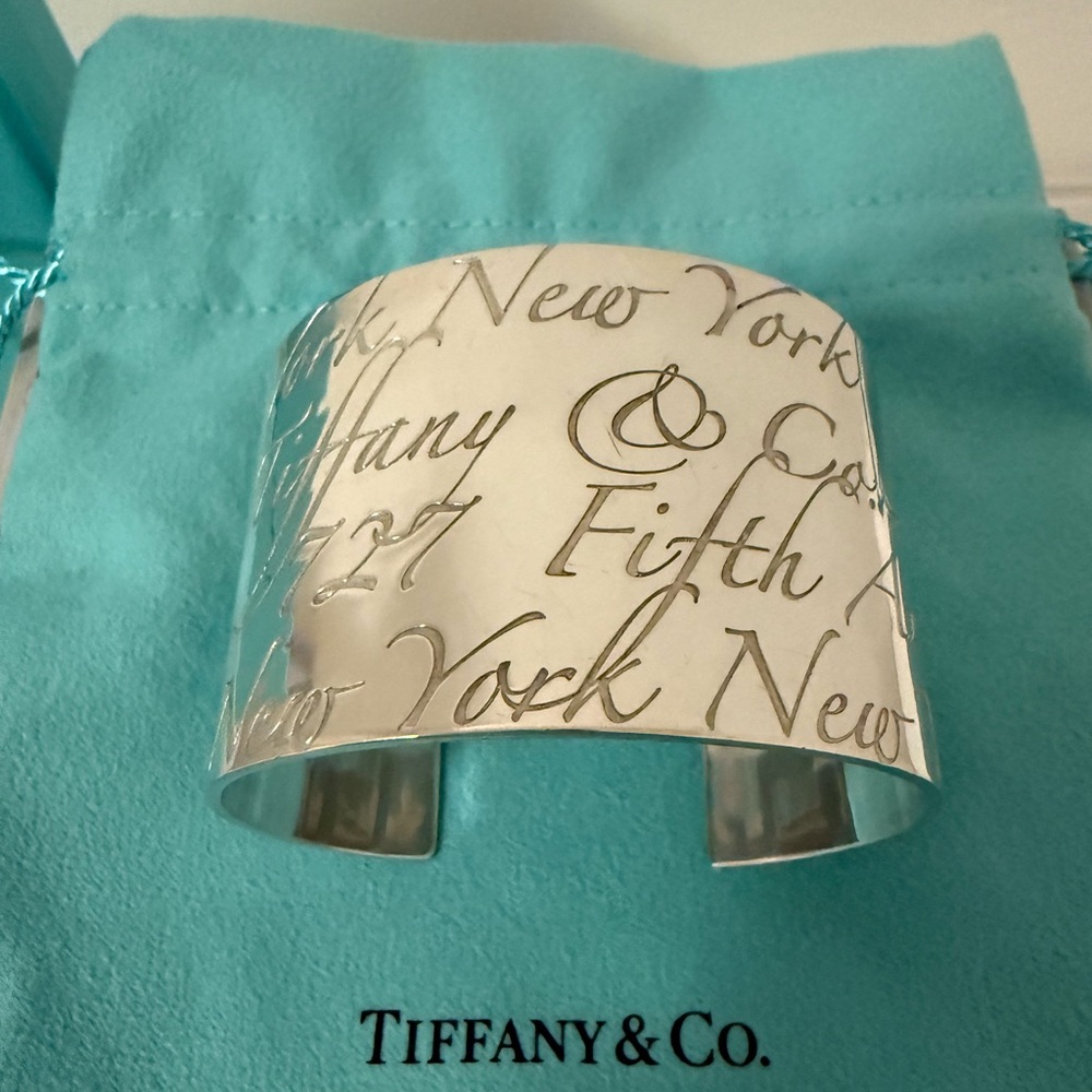 Tiffany & Co. Sterling Silver Love Notes Wide Cuff Bracelet | 727 Fifth - Picture 8 of 9